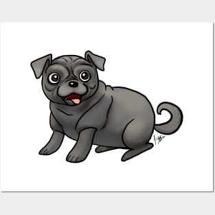 Dog - Pug - Black Posters and Art